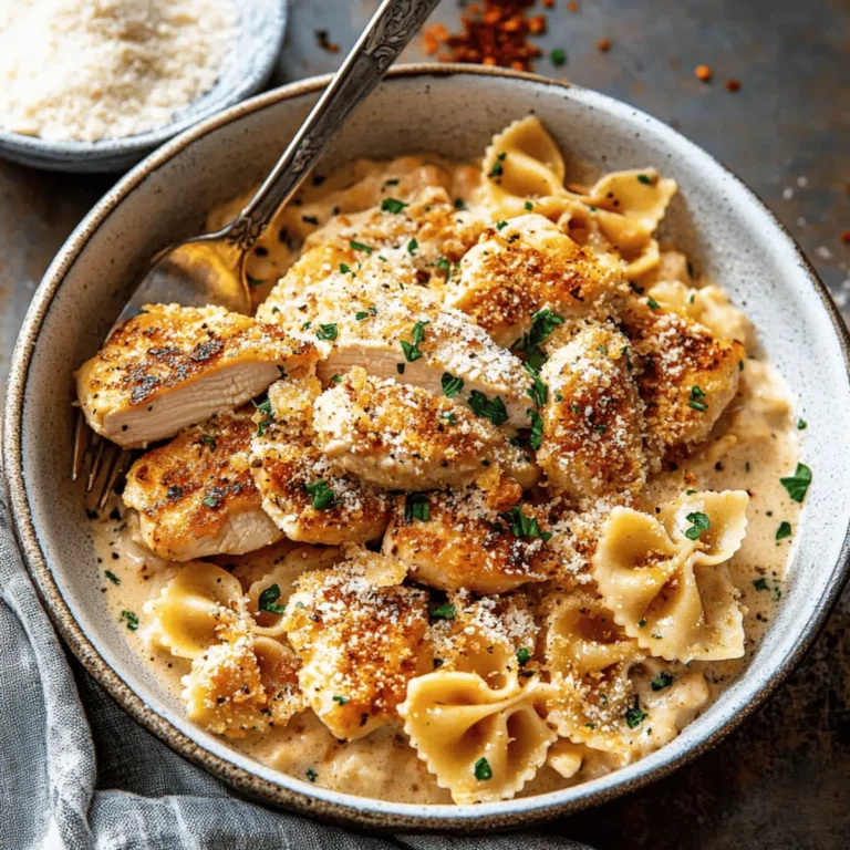 Creamy Parmesan Chicken with Rigatoni Pasta