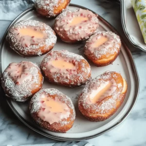 Cardamom Spiced Rhubarb Cream Donuts