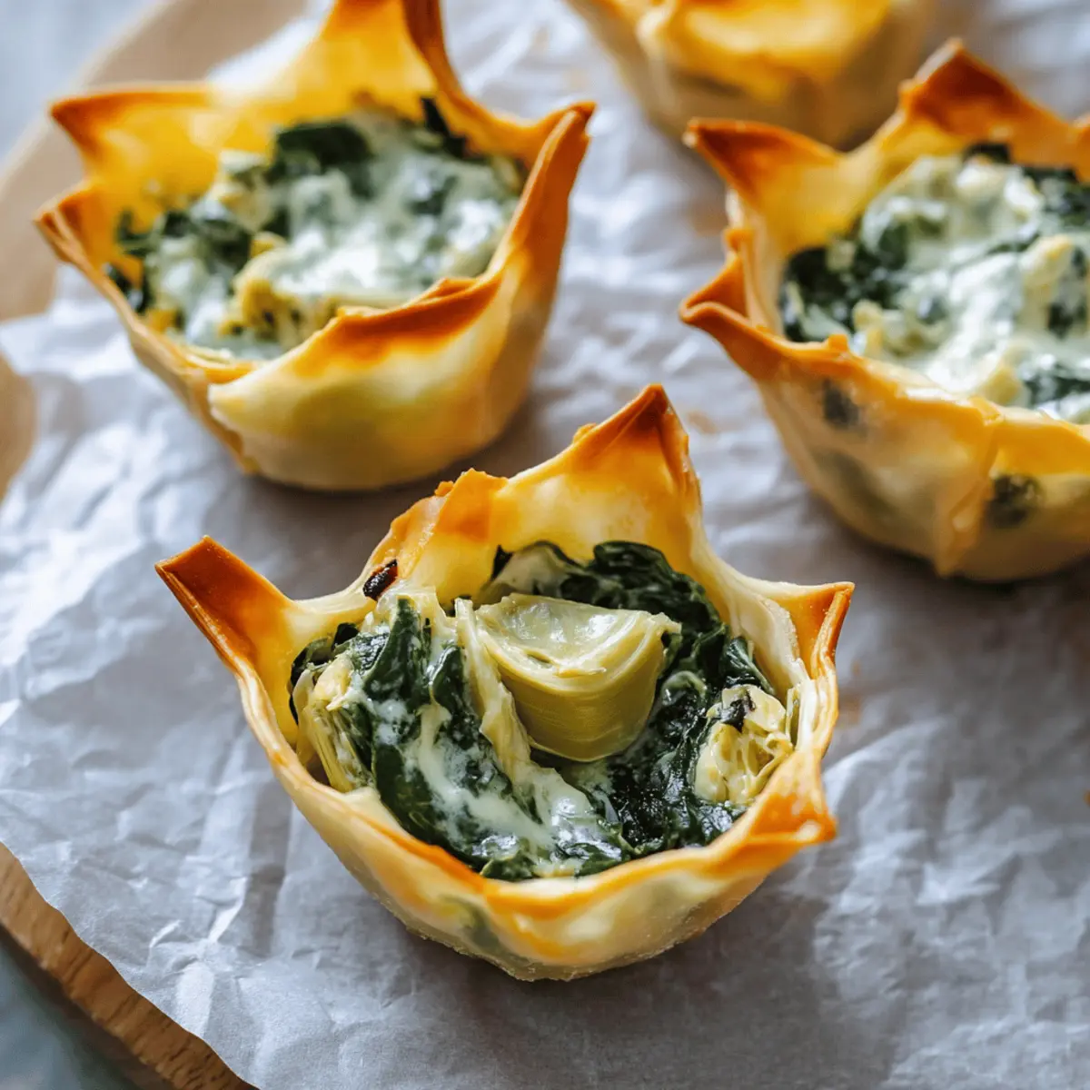 Delicious Spinach & Artichoke Wonton Cups Recipe in 20 Minutes