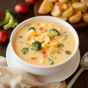 Crockpot Potato Broccoli Cheddar Soup