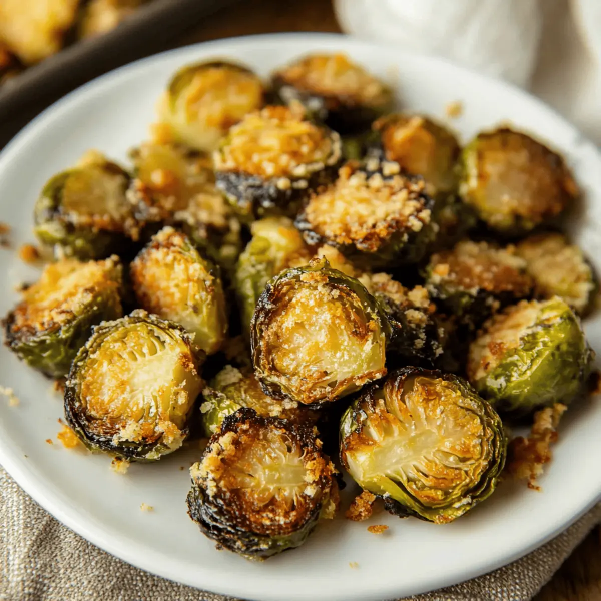 Oven Roasted Smashed Brussels Sprouts with Parmesan Delight