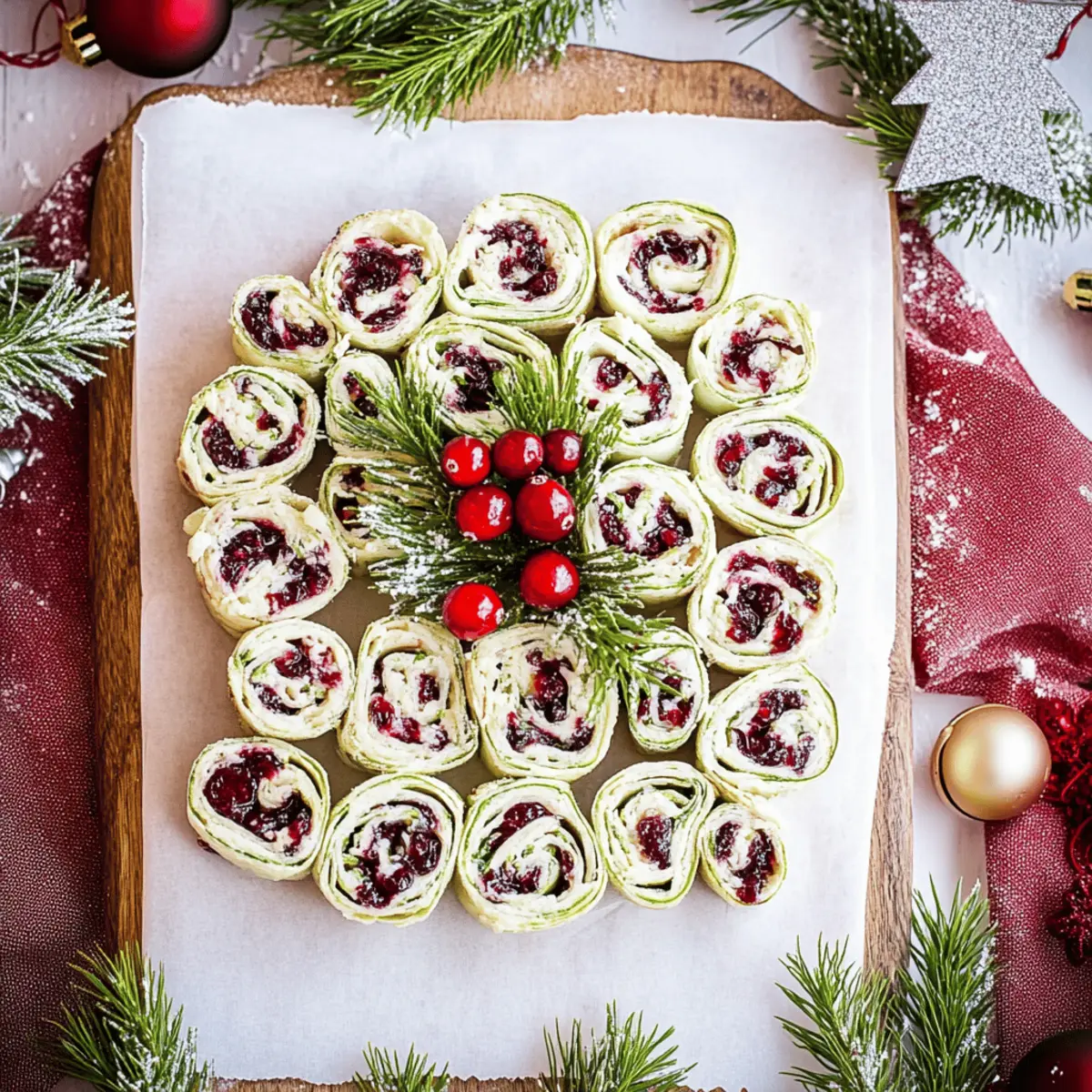 Festive Christmas Cranberry Roll Ups with Feta and Spinach Tortillas