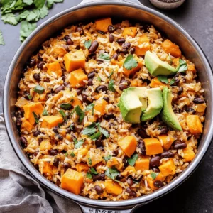 Rice and Bean Casserole with Sweet Potatoes