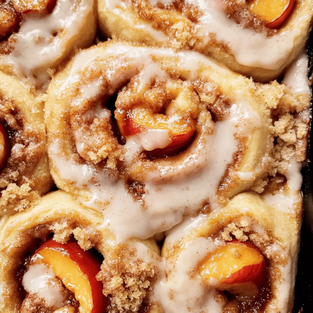 Peach Cobbler Cinnamon Rolls