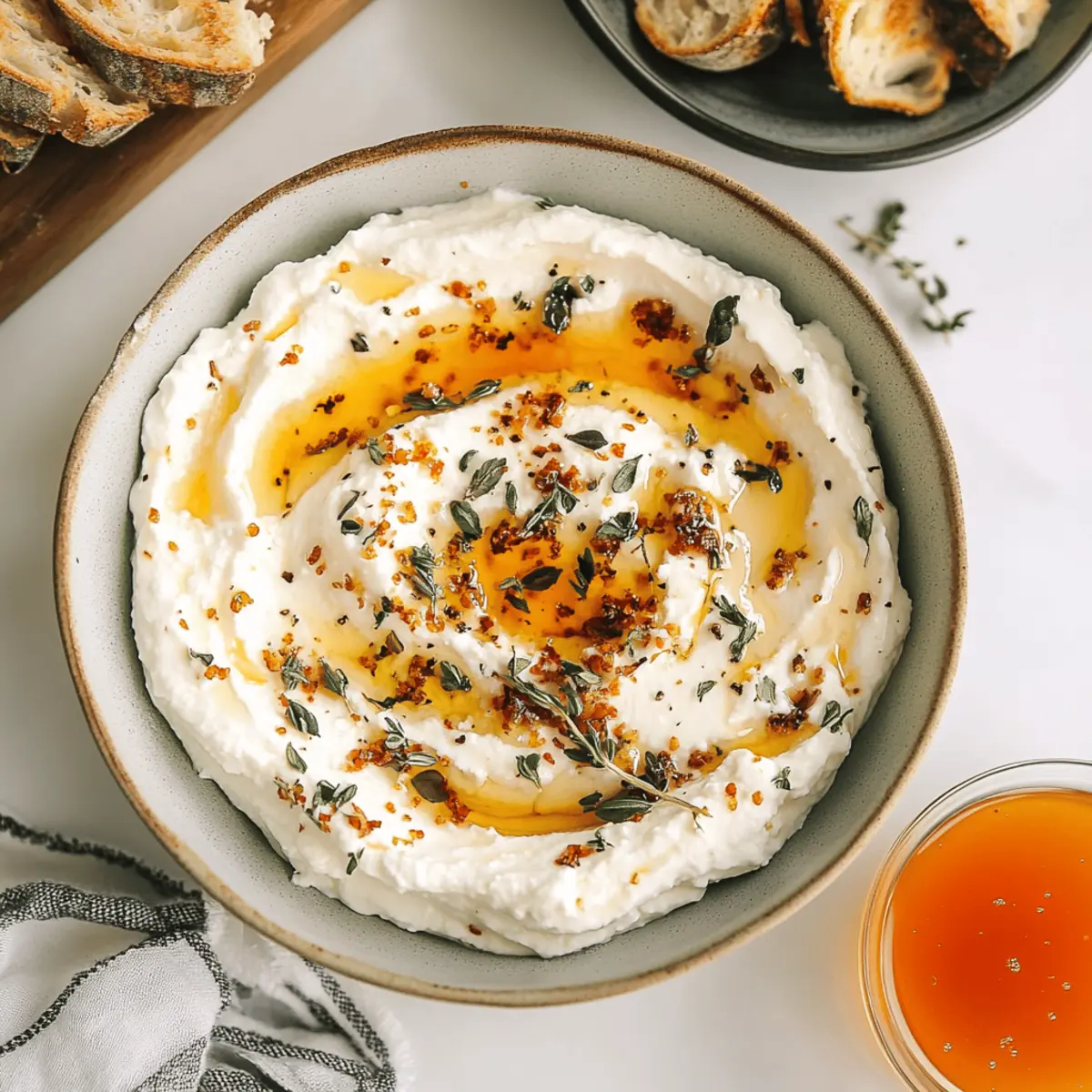 Delicious Ricotta Dip with Hot Honey