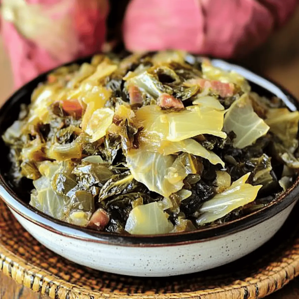 Delicious Braised Collard Greens and Cabbage with Bacon Recipe