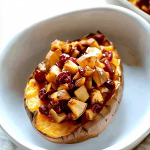 Cranberry Apple Twice-Baked Sweet Potatoes