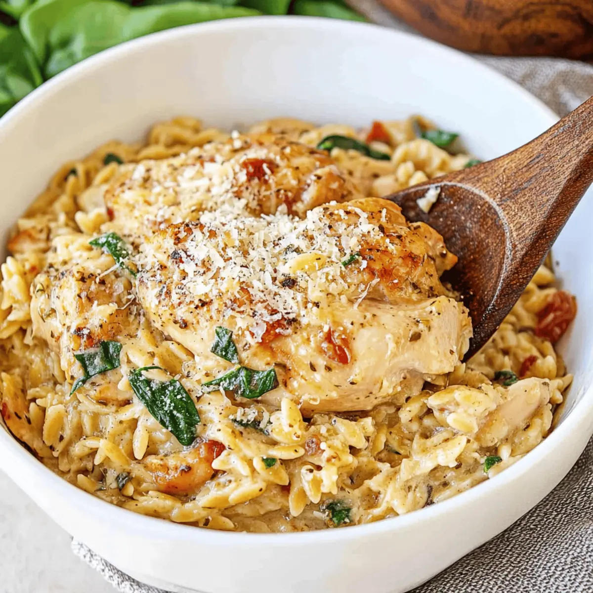 Slow Cooker Parmesan Herb Chicken with Orzo