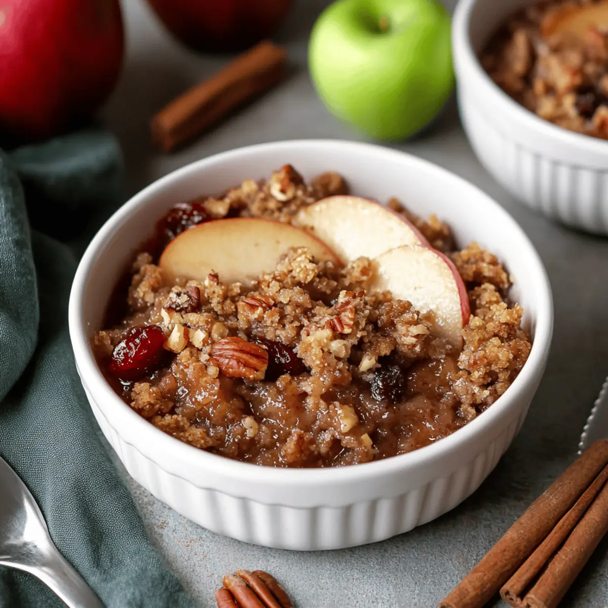 Spiced Cranberry Apple Crumble with Pecan Topping Recipe