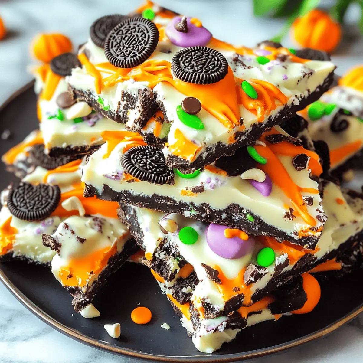 Easy White Chocolate Halloween Oreo Bark