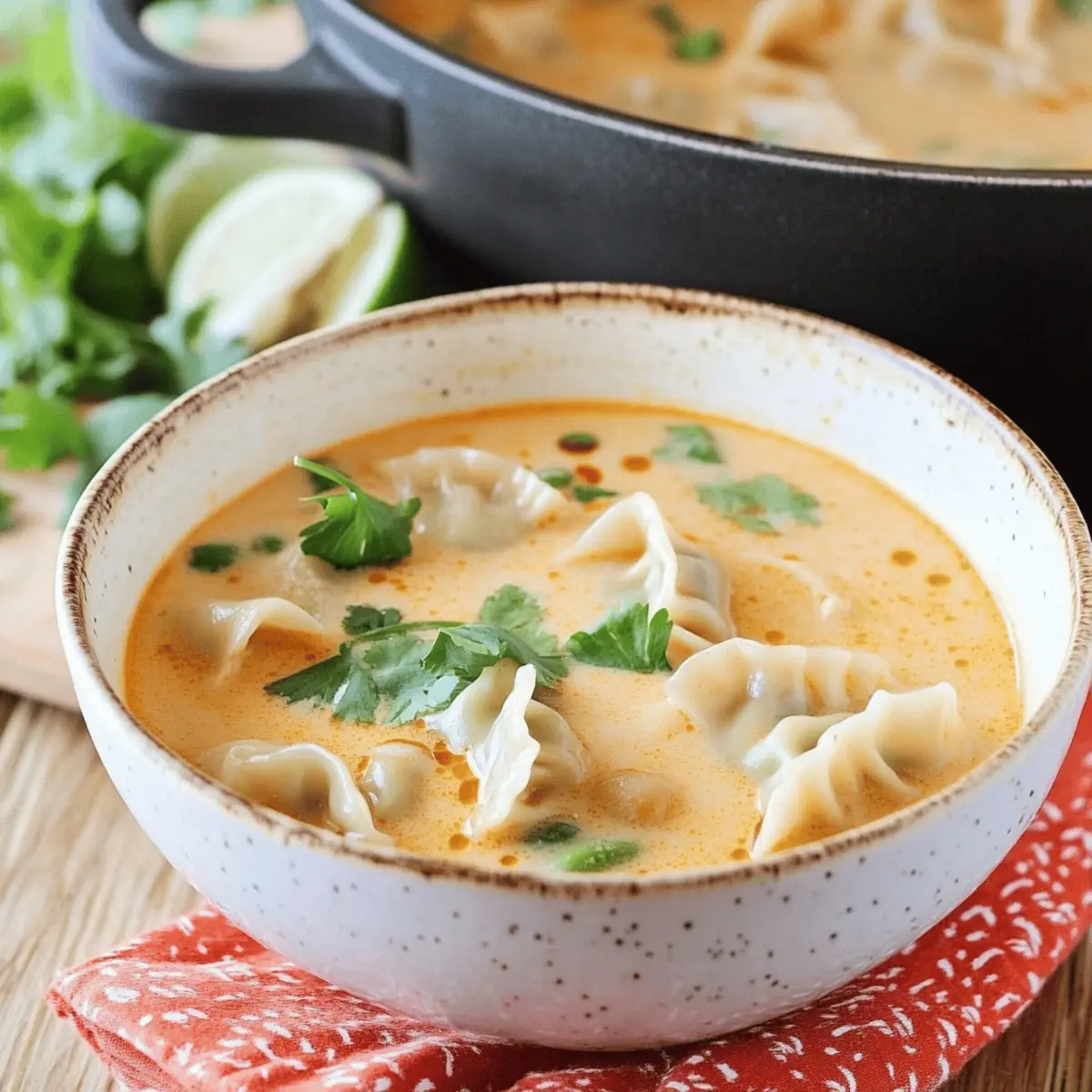 Best Creamy Potsticker Soup with Thai Coconut Flavor