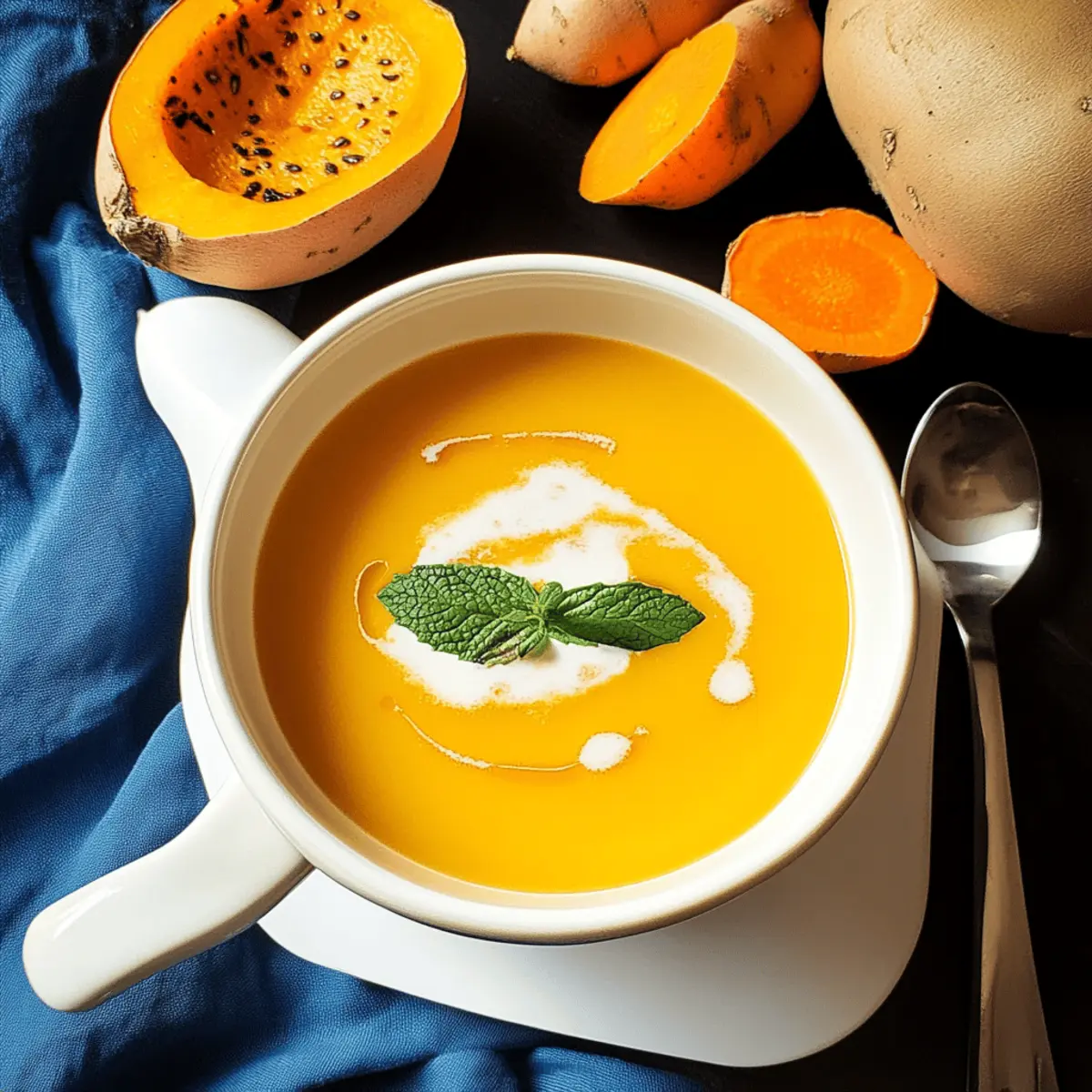 Delicious Roasted Butternut Squash, Sweet Potato and Carrot Soup