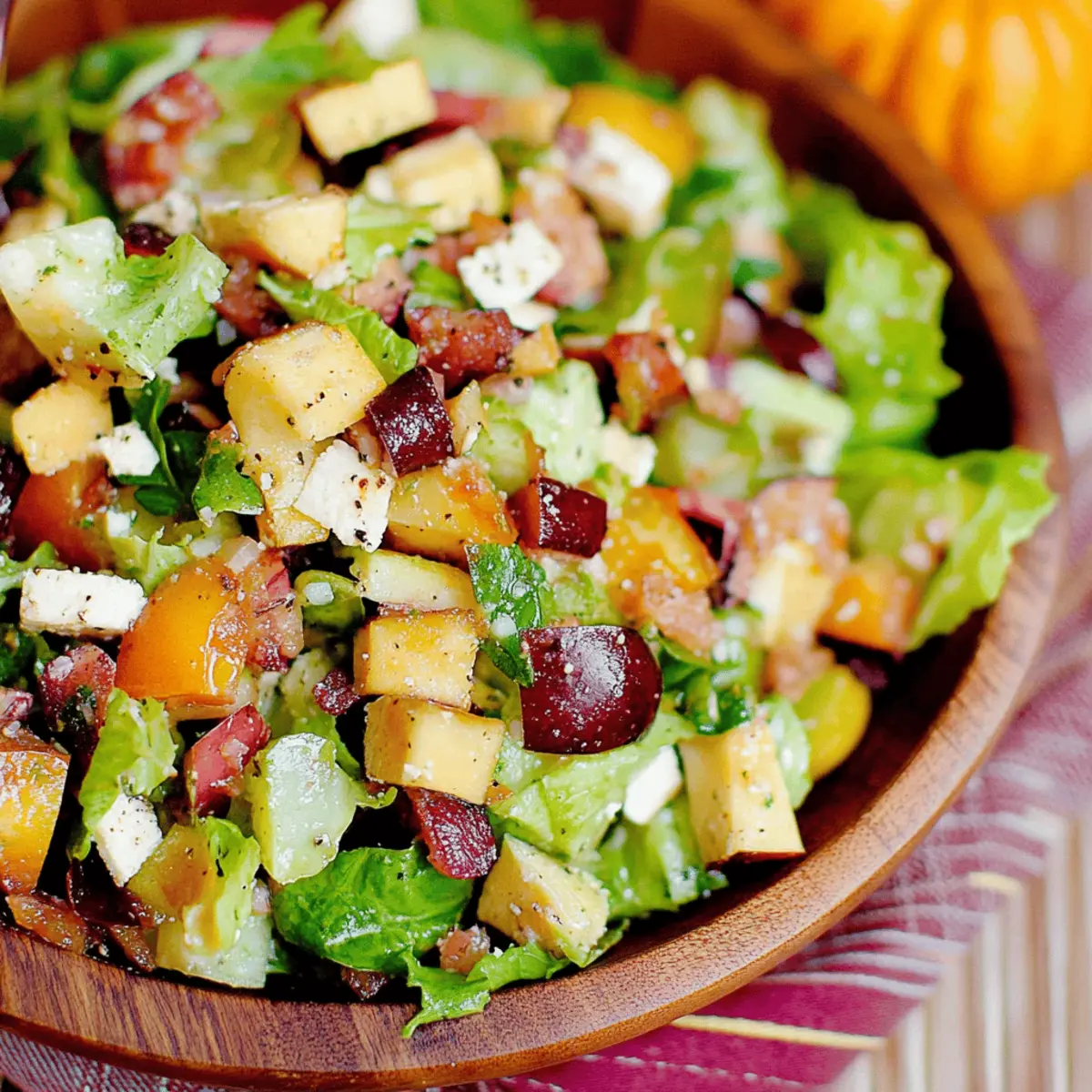 Delicious Autumn Chopped Salad with Bacon and Fresh Fruit
