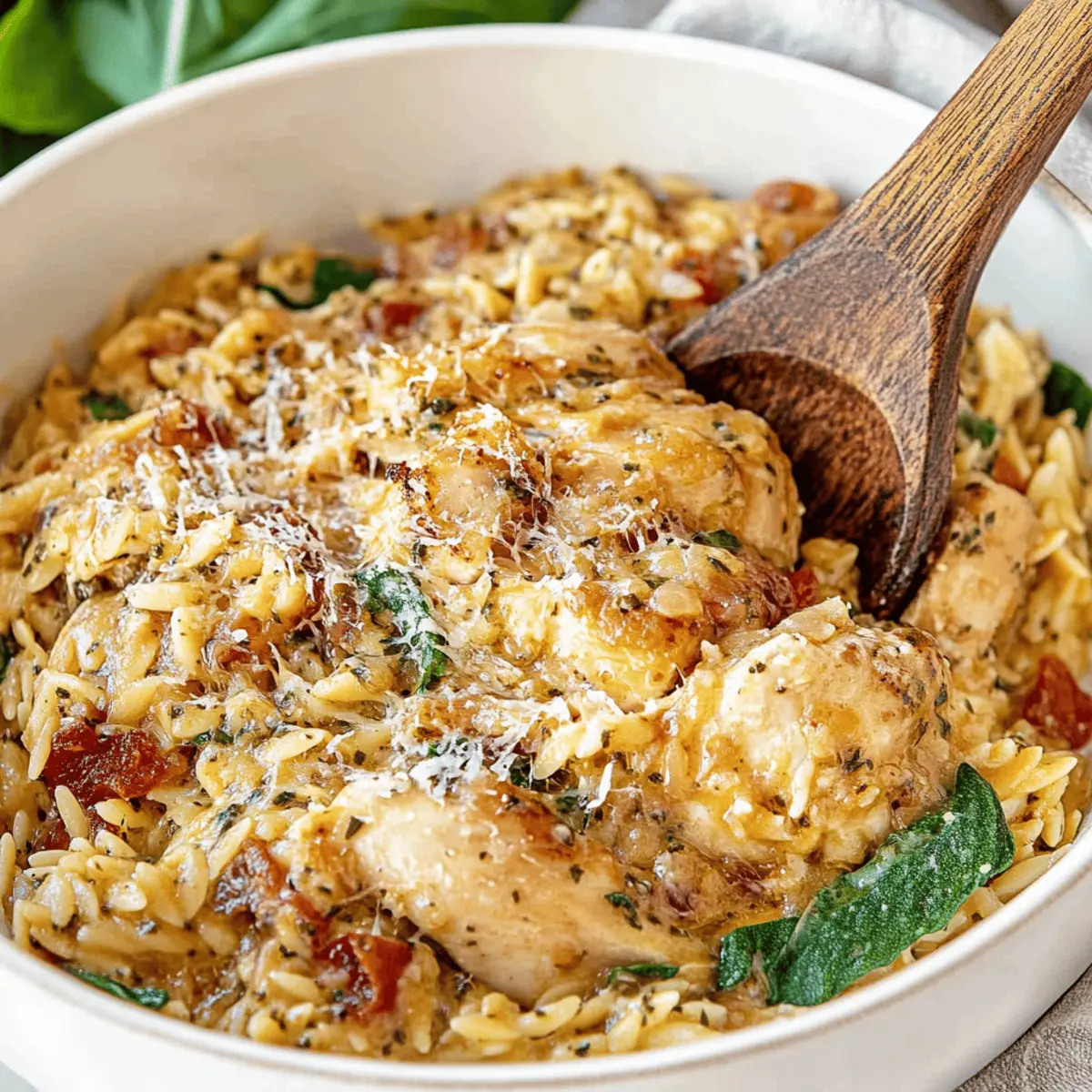 Slow Cooker Parmesan Herb Chicken with Orzo and Spinach Recipe