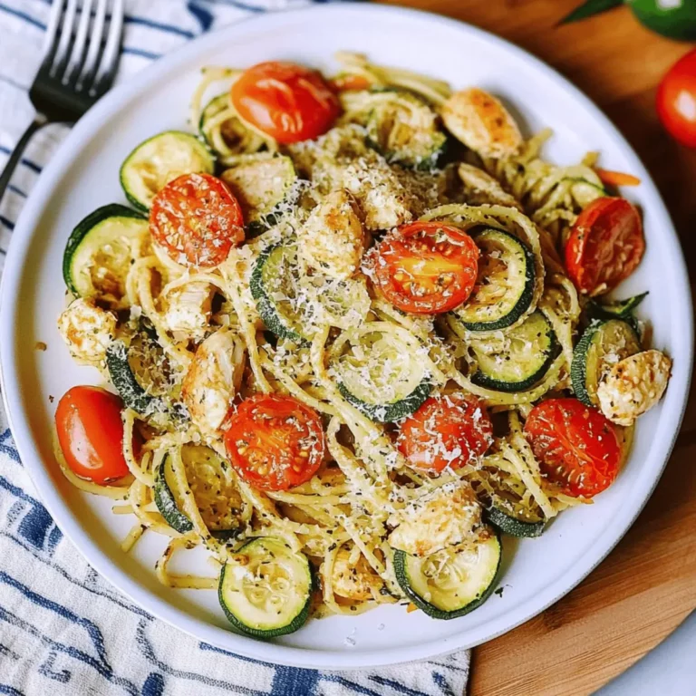 Parmesan Zucchini Tomato Chicken Spaghetti
