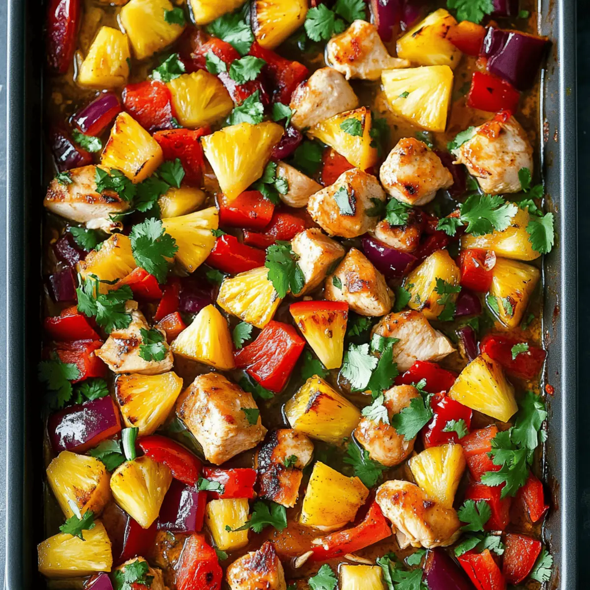 Sheet Pan Hawaiian Chicken with Pineapple and Peppers