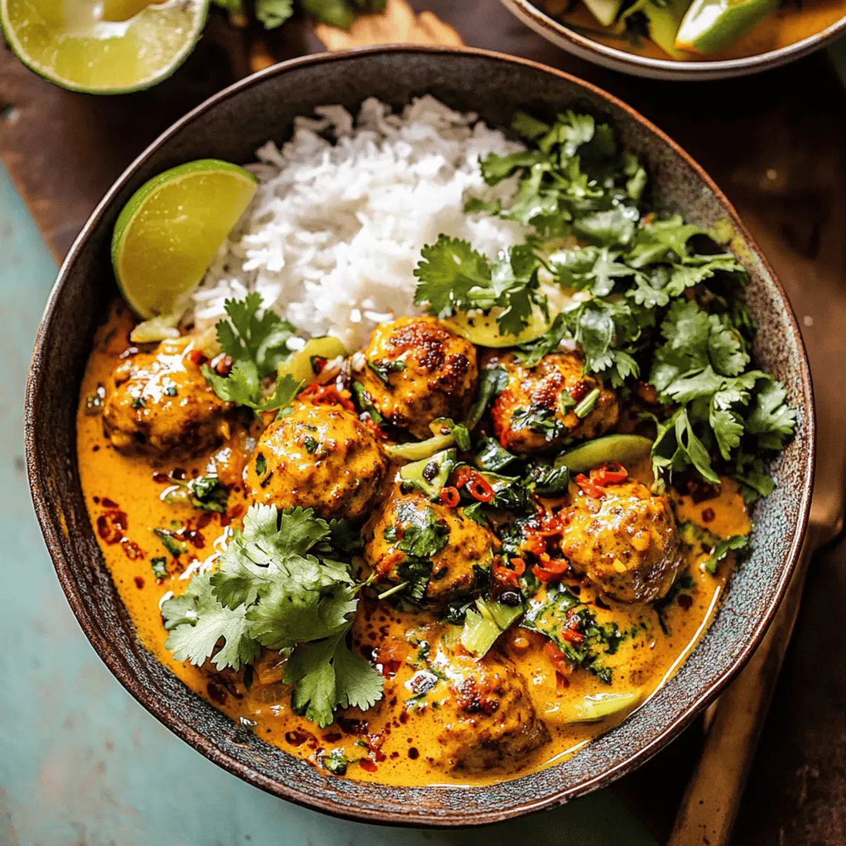 Thai Chicken Meatballs in Coconut Curry