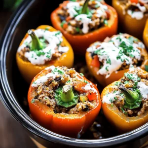 Slow Cooker Stuffed Bell Peppers