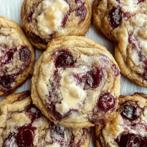 White Chocolate Cherry Jam Cookies