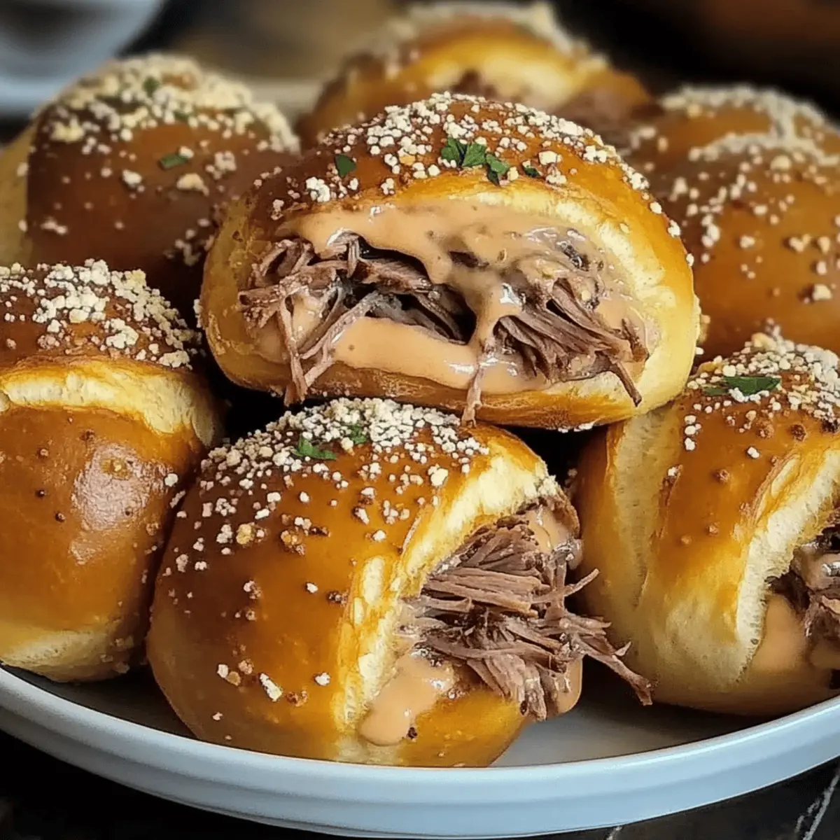 Smoked Brisket & Beer Cheese Pretzel Bombs