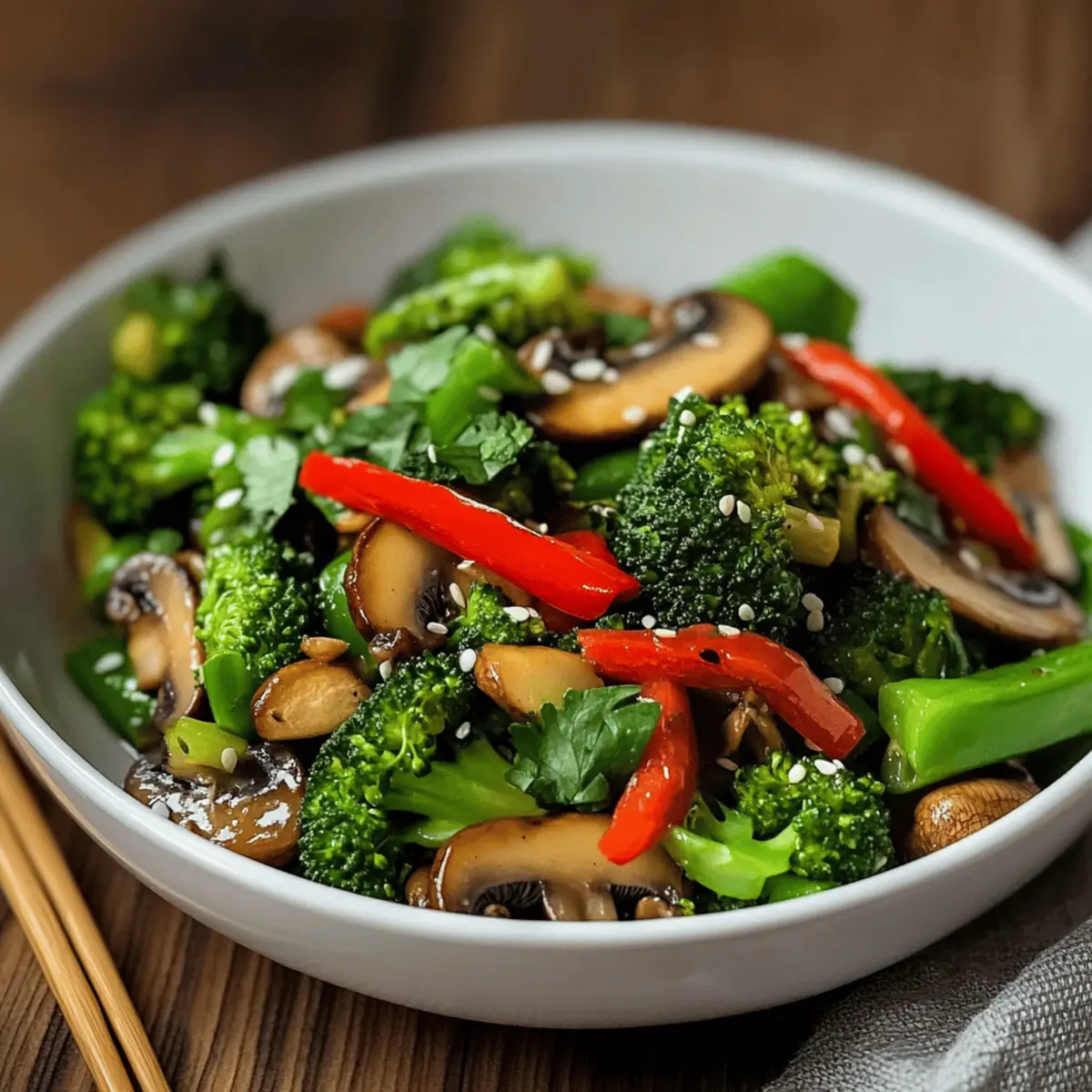 Vegan Broccoli and Mushroom Stir Fry