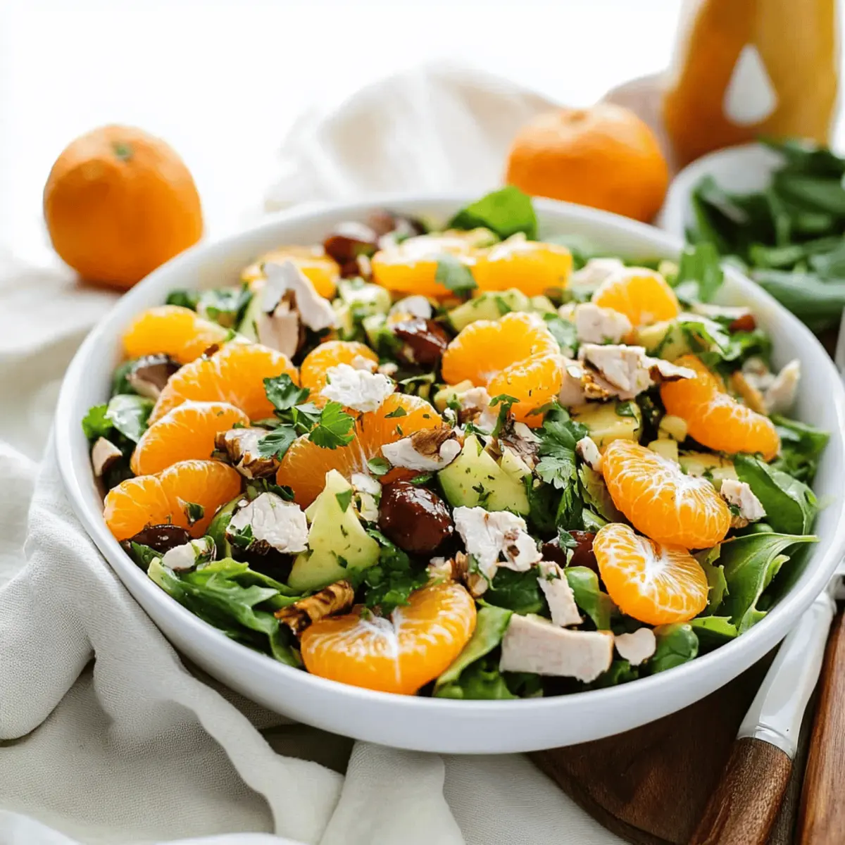 Delicious Mandarin Orange Salad with Chicken and Nutty Crunch