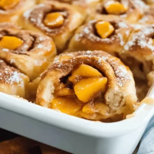 Peach Cobbler Cinnamon Rolls