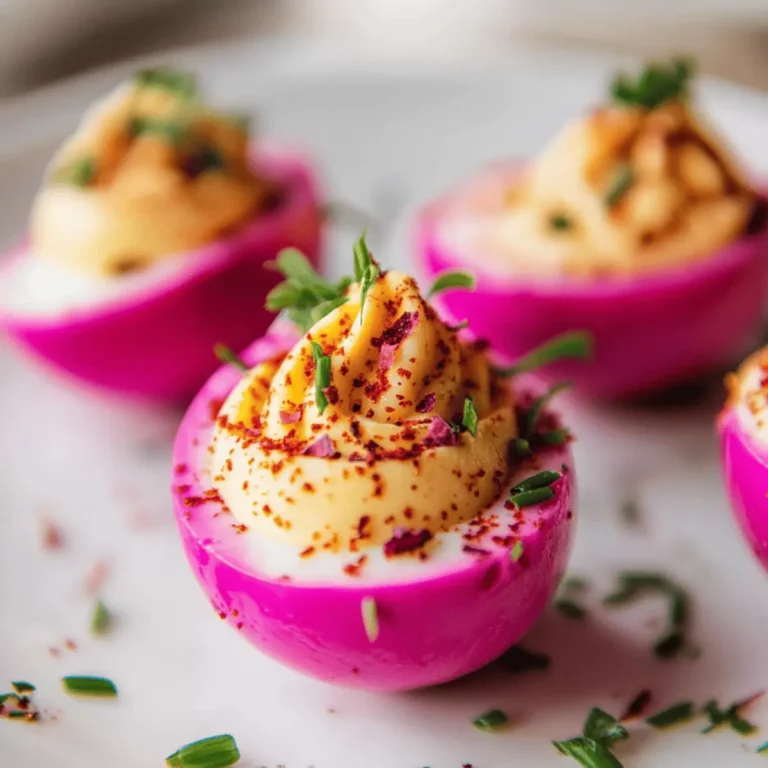 Pink Deviled Eggs