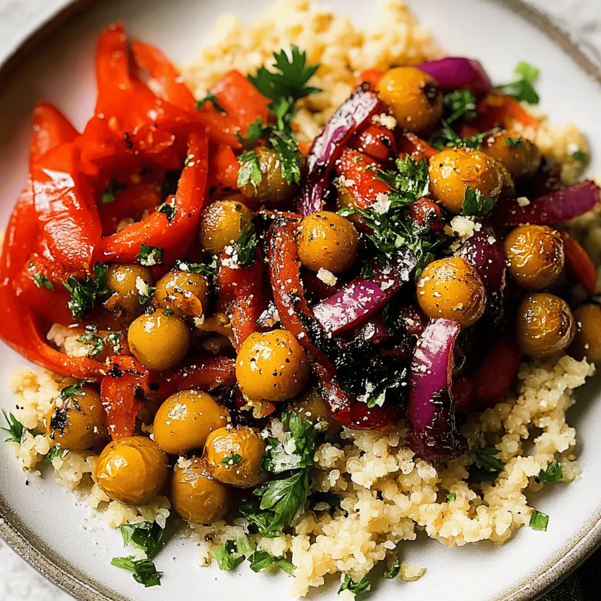Delicious Roasted Red Pepper Salad with Quinoa and Chickpeas