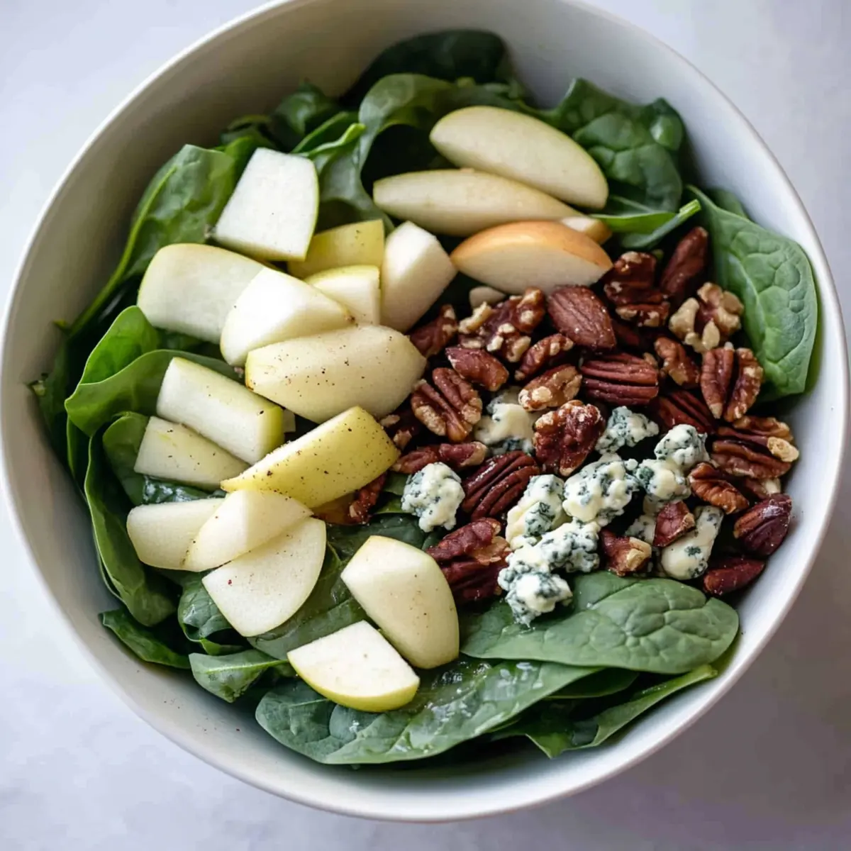 Winter Salad Recipe: Spinach, Apple, Gorgonzola & Candied Walnuts