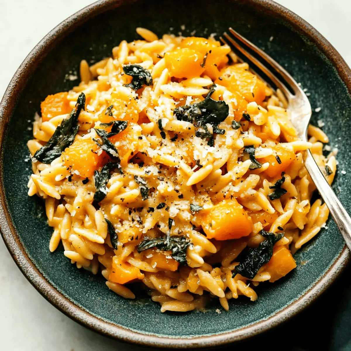 One-Pot Creamy Butternut Squash Orzo with Kale Recipe