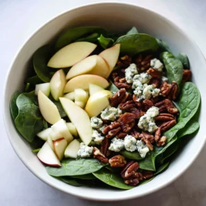 Winter Salad – Spinach, Apple, Gorgonzola & Candied Walnuts