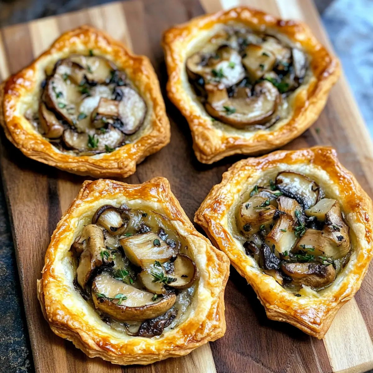 Mushroom, Shallot and Herbed Goat Cheese Tarts