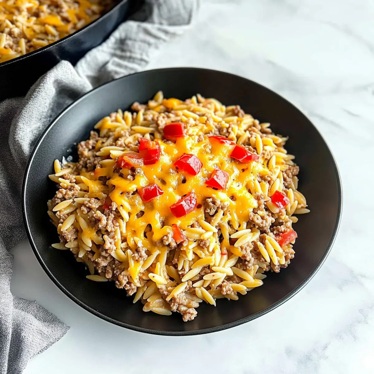 One-Pot Cheeseburger Orzo Skillet for Quick Weeknight Meals