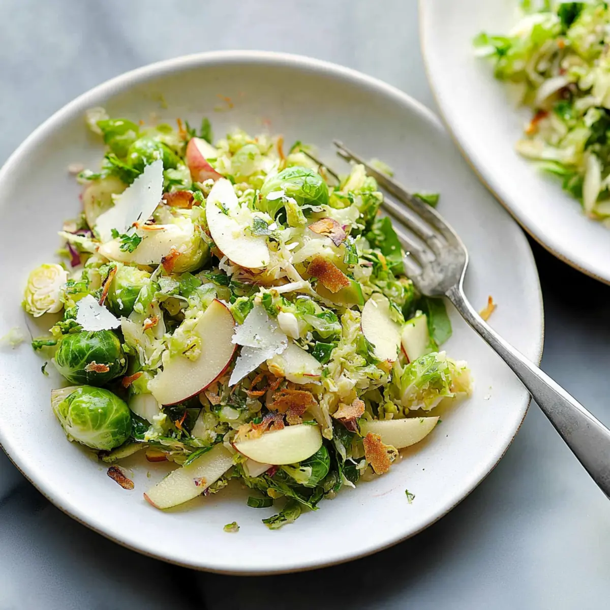 Delicious Apple & Brussels Sprouts Slaw with Pecorino and Almonds
