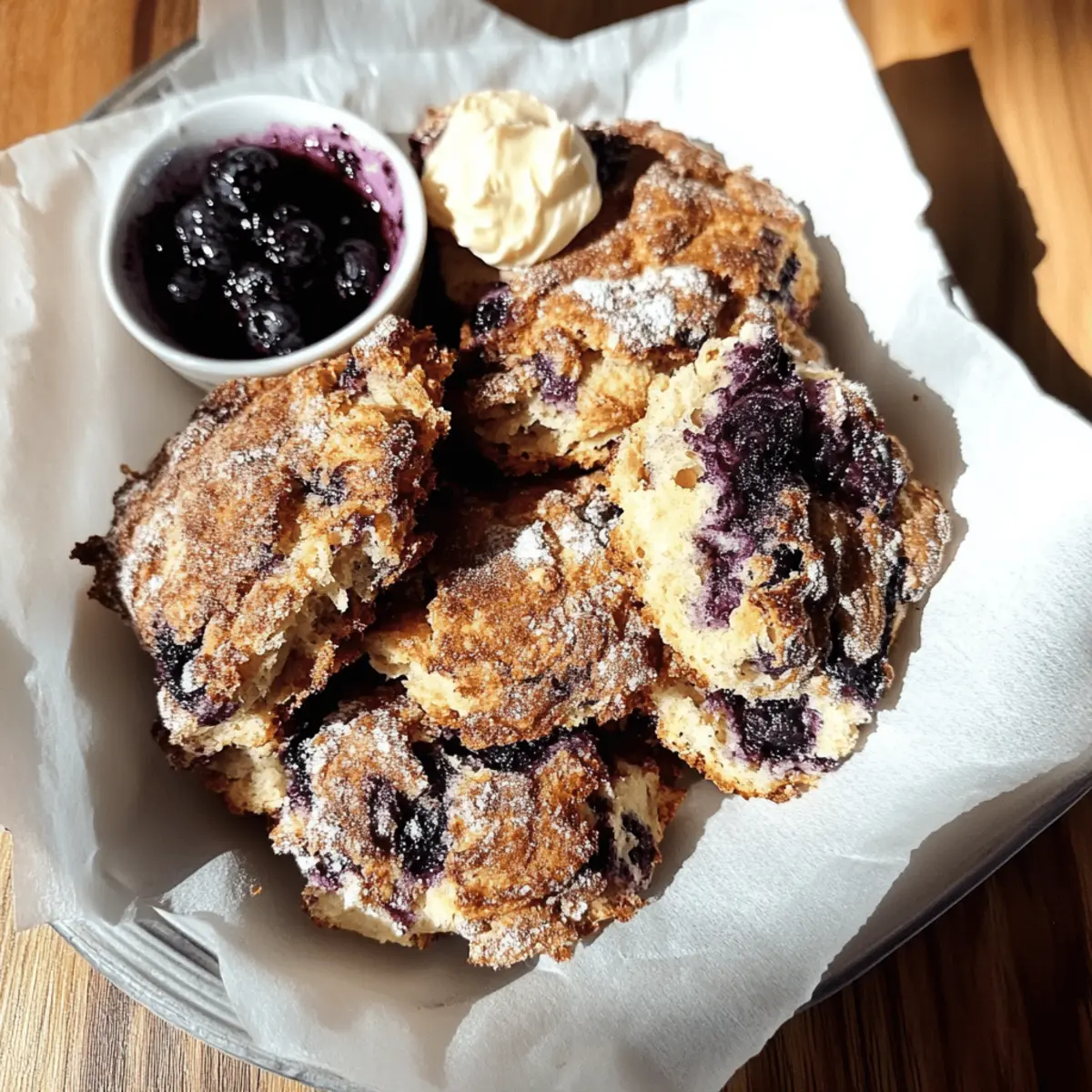 Blueberry Cinnamon Crunch Sourdough Cathead Biscuits Recipe