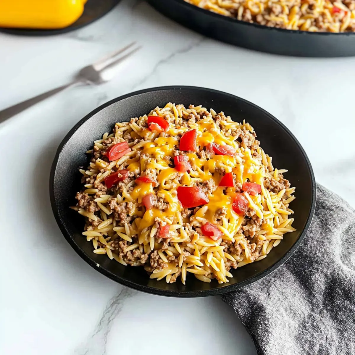 One-Pot Cheeseburger Orzo Skillet for Quick Weeknight Meals