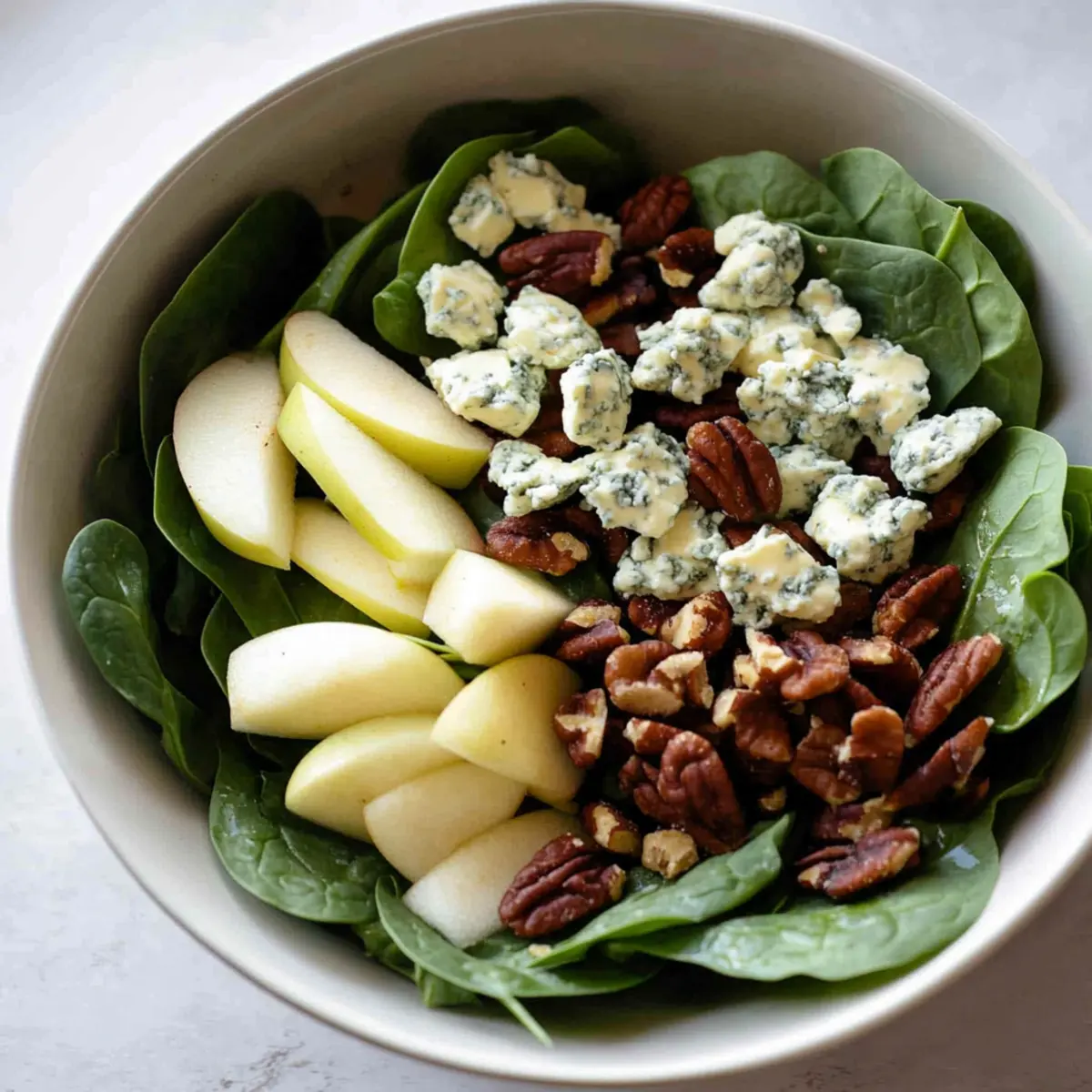 Winter Salad Recipe: Spinach, Apple, Gorgonzola & Candied Walnuts
