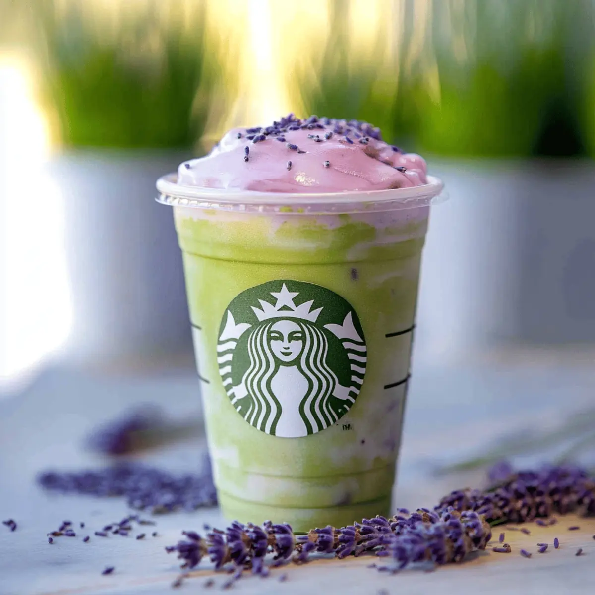 Iced Lavender Cream Matcha with Oat Milk and Cold Foam Recipe