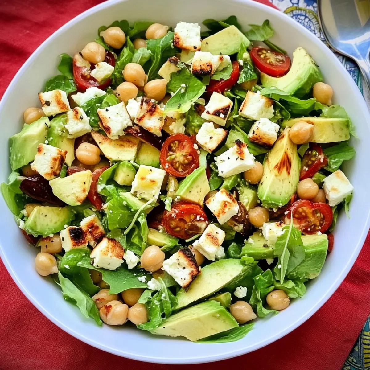 Chickpea Feta Avocado Salad