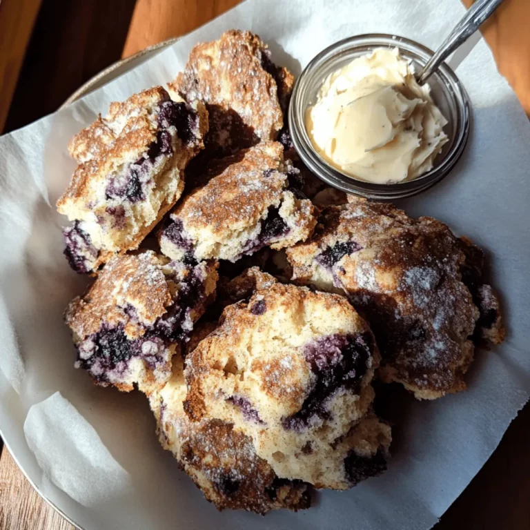 Blueberry Cinnamon Crunch Sourdough Cathead Biscuits with Whipped Salted Vanilla Bean Butter