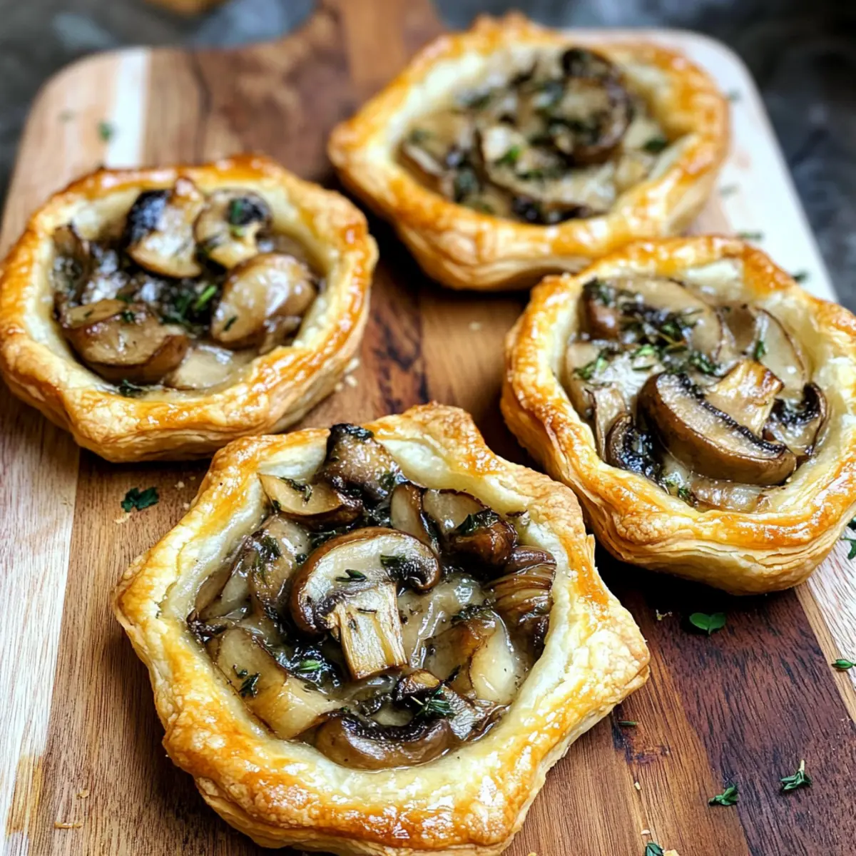 Delicious Mushroom, Shallot and Herbed Goat Cheese Tarts Recipe