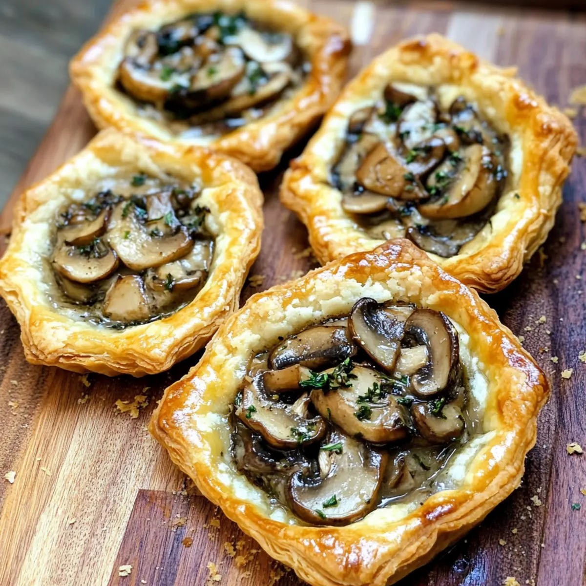 Delicious Mushroom, Shallot and Herbed Goat Cheese Tarts Recipe