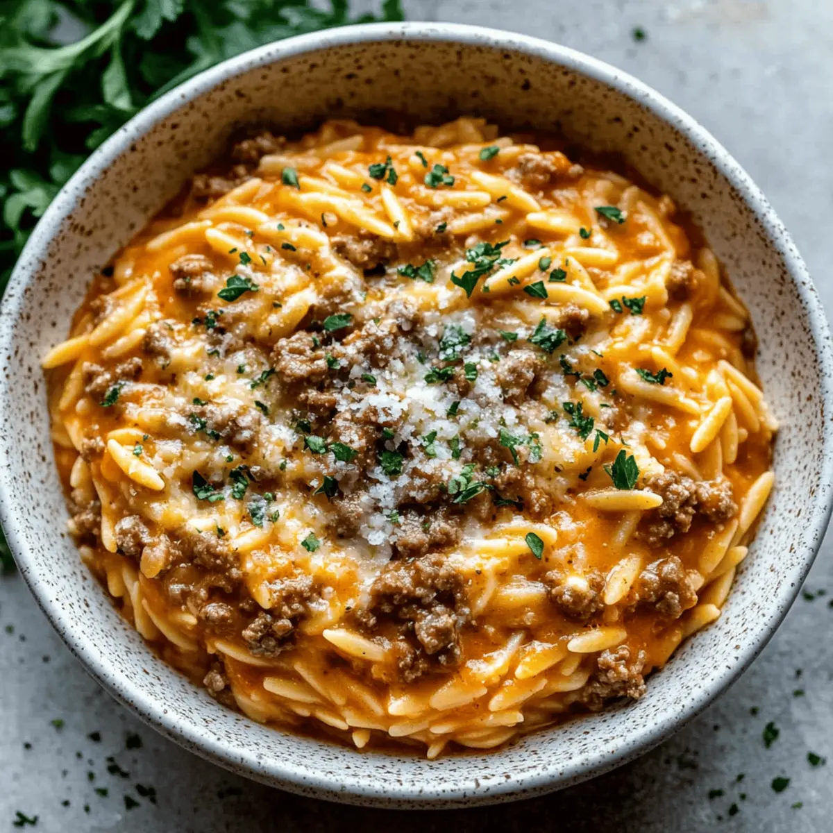 Delicious Ground Beef Orzo with Tomato Cream Sauce Recipe