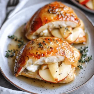 Maple Glazed Apple and Brie Stuffed Chicken