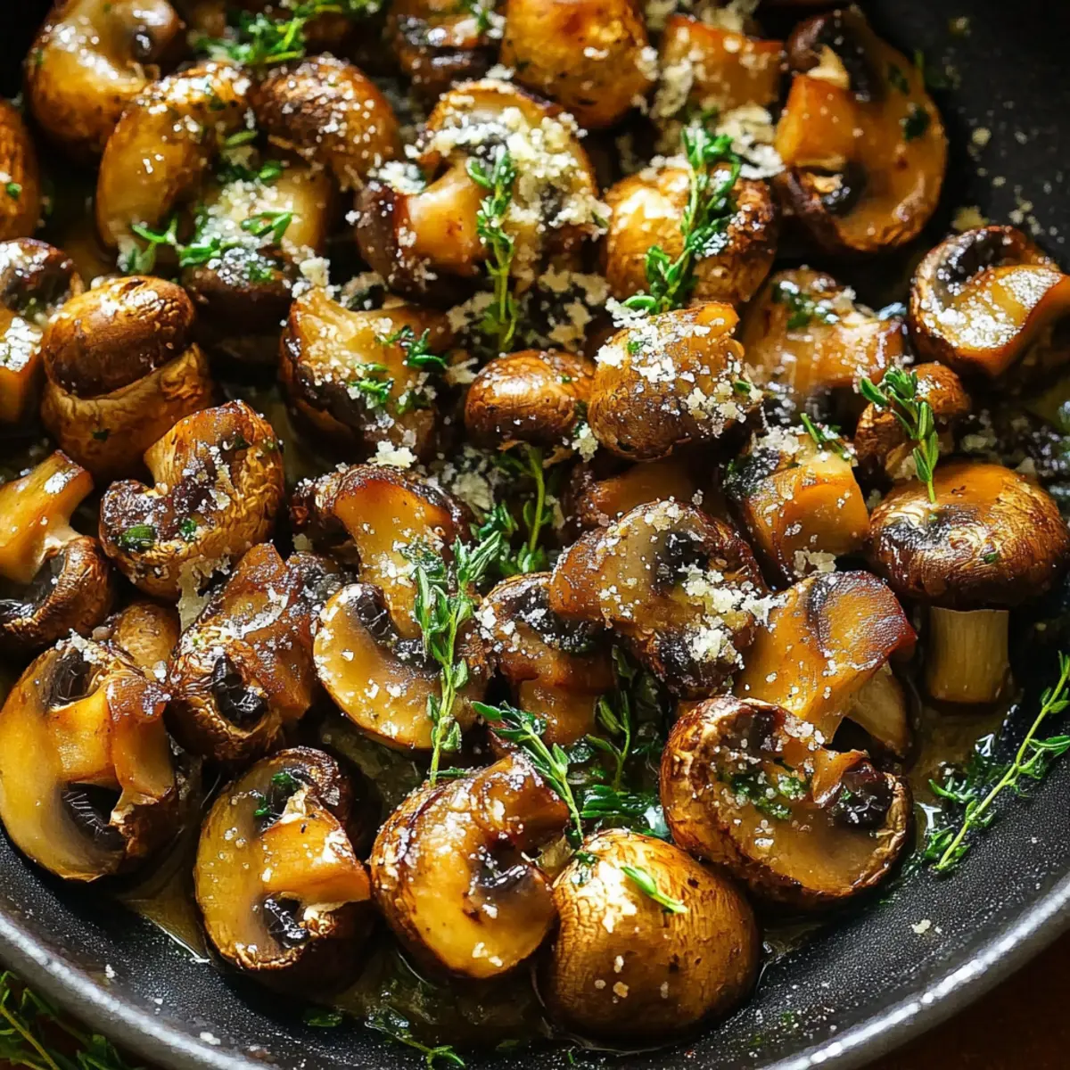 Easy Pan Fried Garlic Parmesan Mushrooms Recipe in 15 Minutes