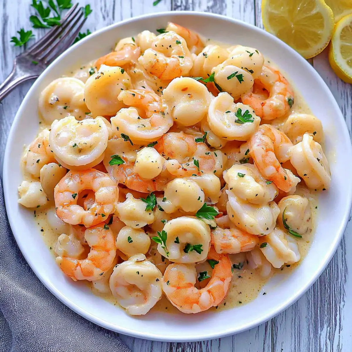 Seafood Medley Garlic Cream Sauce