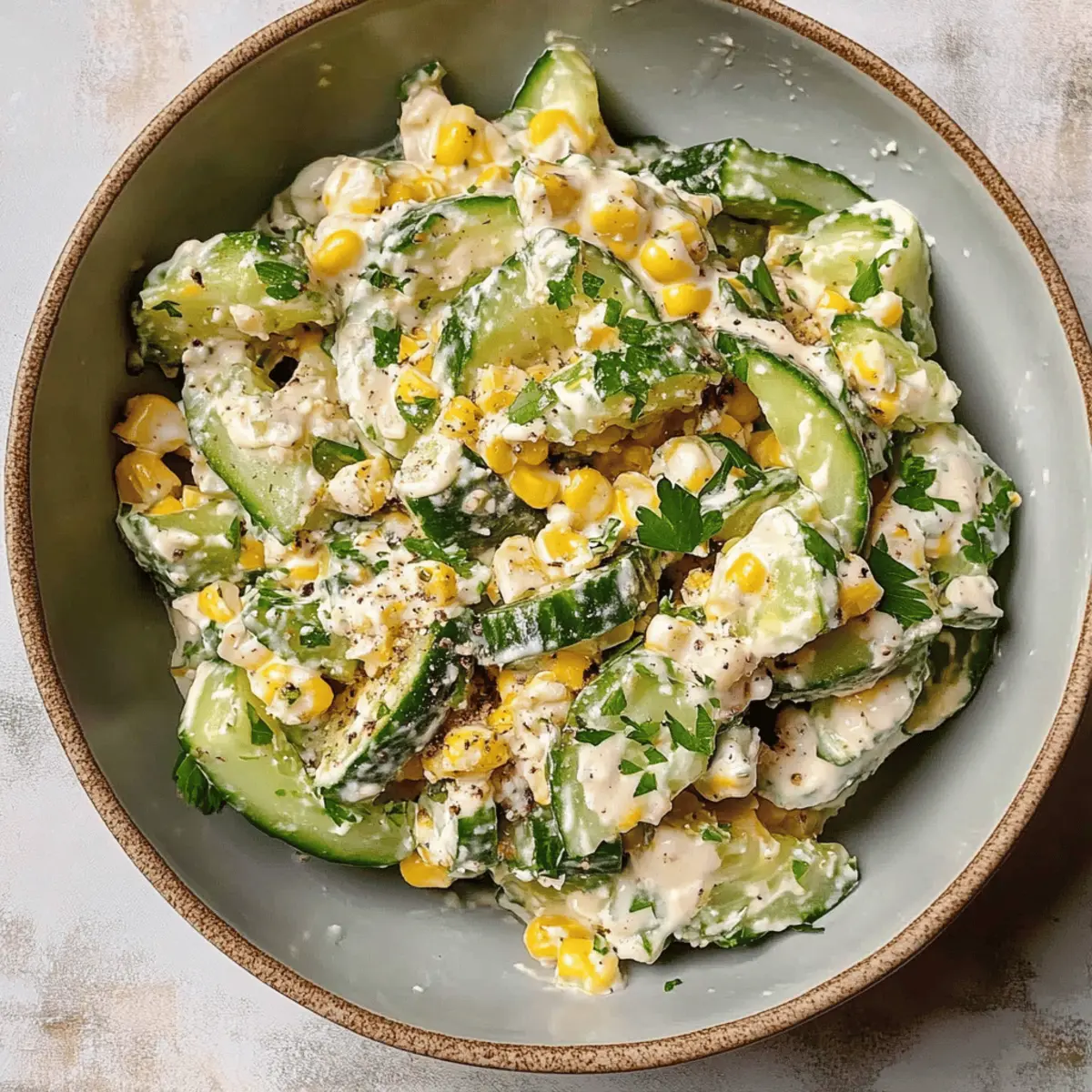 Street Corn Creamy Cucumber Salad