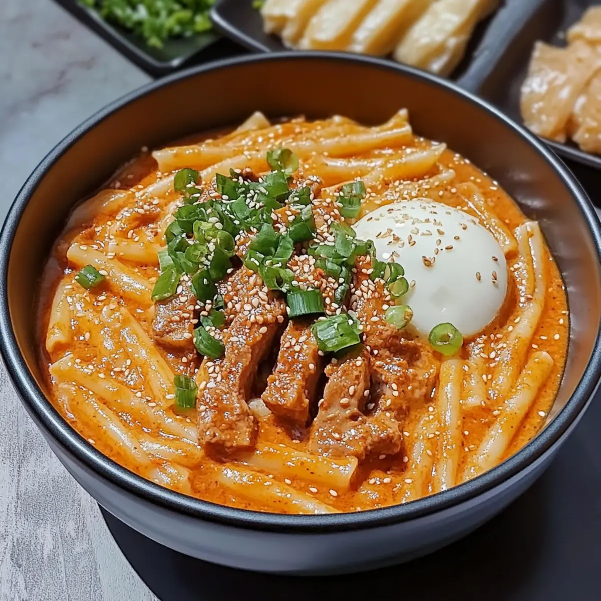 Creamy Korean Ssamjang Pasta with Pork Belly and Parmesan