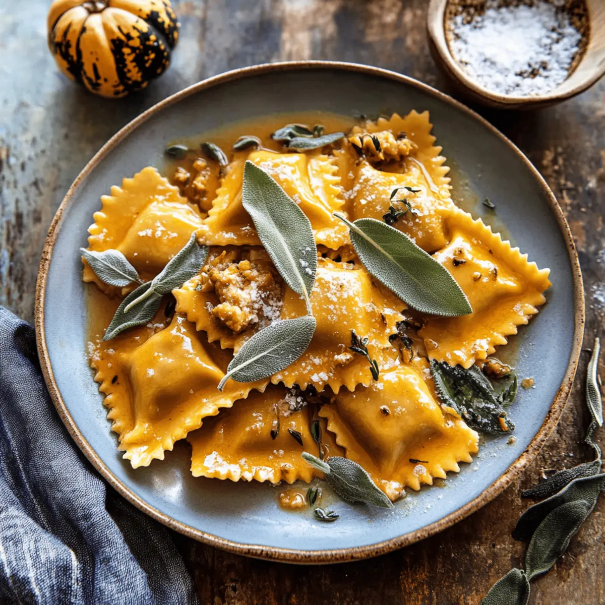 Sage Butter Pumpkin Cheese Ravioli Recipe for Fall Flavor
